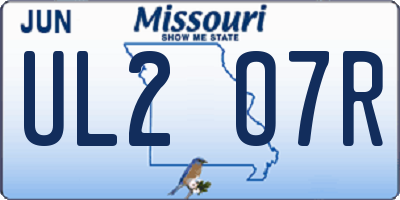 MO license plate UL2O7R