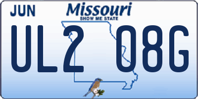 MO license plate UL2O8G