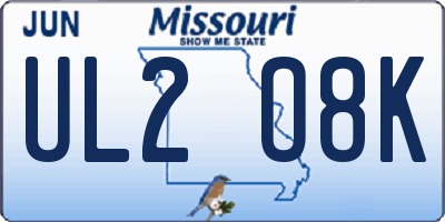 MO license plate UL2O8K