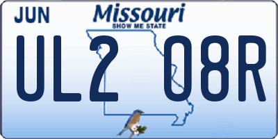 MO license plate UL2O8R