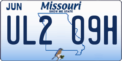 MO license plate UL2O9H