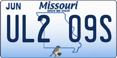 MO license plate UL2O9S