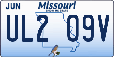 MO license plate UL2O9V