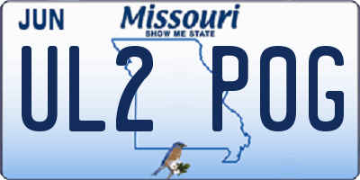 MO license plate UL2P0G