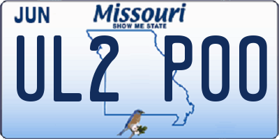 MO license plate UL2P0O