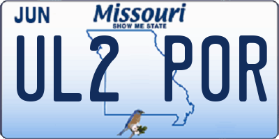 MO license plate UL2P0R