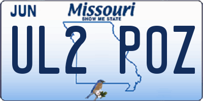 MO license plate UL2P0Z