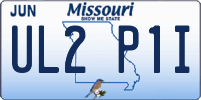MO license plate UL2P1I