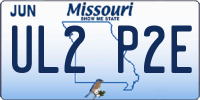 MO license plate UL2P2E