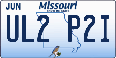 MO license plate UL2P2I