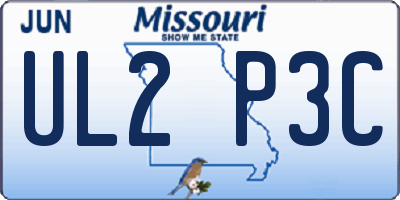 MO license plate UL2P3C
