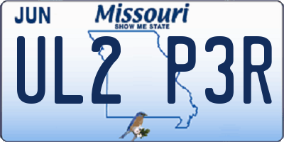 MO license plate UL2P3R