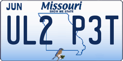 MO license plate UL2P3T