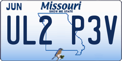 MO license plate UL2P3V