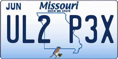 MO license plate UL2P3X