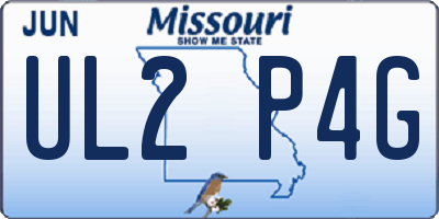 MO license plate UL2P4G