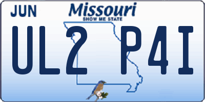MO license plate UL2P4I