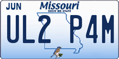 MO license plate UL2P4M