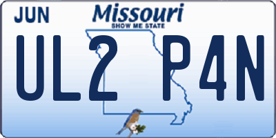 MO license plate UL2P4N
