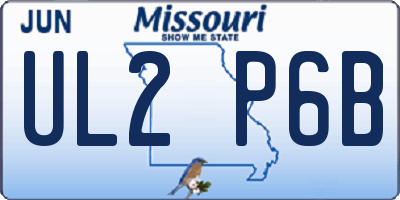 MO license plate UL2P6B