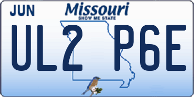 MO license plate UL2P6E