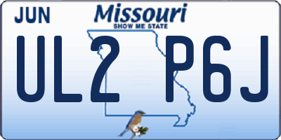 MO license plate UL2P6J