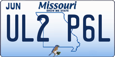 MO license plate UL2P6L