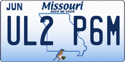 MO license plate UL2P6M