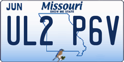 MO license plate UL2P6V