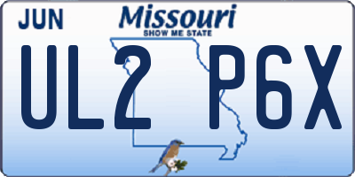 MO license plate UL2P6X