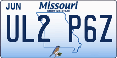 MO license plate UL2P6Z