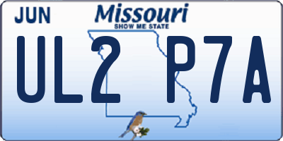 MO license plate UL2P7A