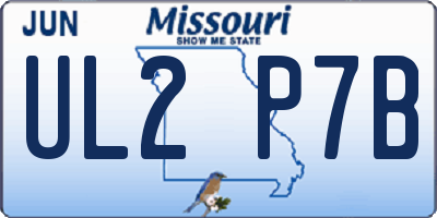 MO license plate UL2P7B
