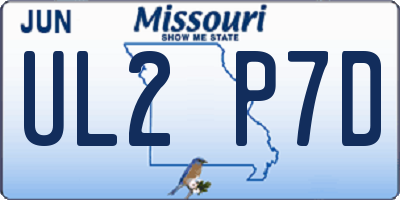 MO license plate UL2P7D