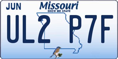 MO license plate UL2P7F