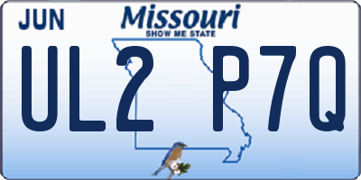 MO license plate UL2P7Q