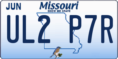 MO license plate UL2P7R