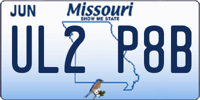 MO license plate UL2P8B