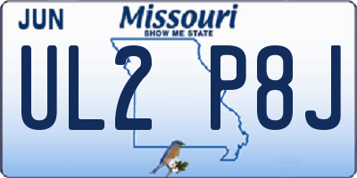MO license plate UL2P8J