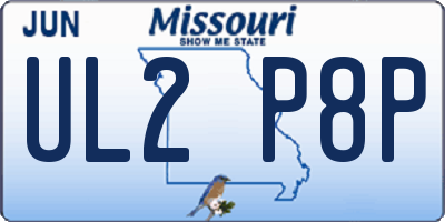 MO license plate UL2P8P