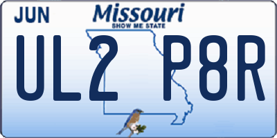 MO license plate UL2P8R