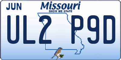 MO license plate UL2P9D