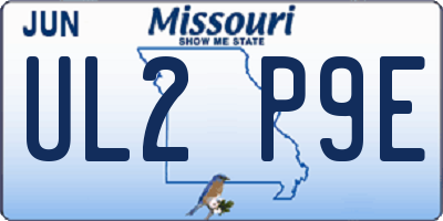 MO license plate UL2P9E
