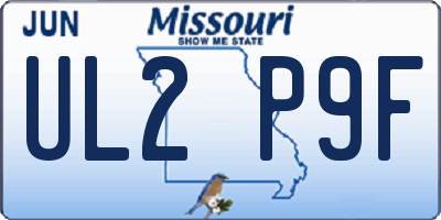 MO license plate UL2P9F