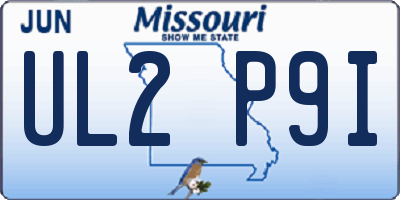 MO license plate UL2P9I