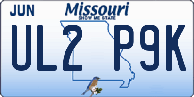 MO license plate UL2P9K