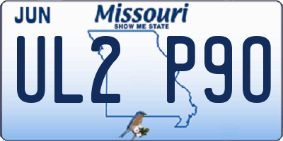 MO license plate UL2P9O