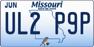 MO license plate UL2P9P