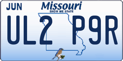 MO license plate UL2P9R