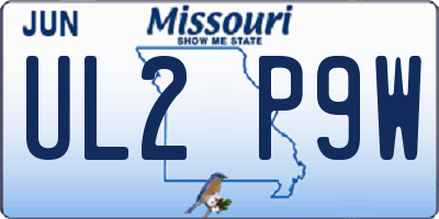 MO license plate UL2P9W